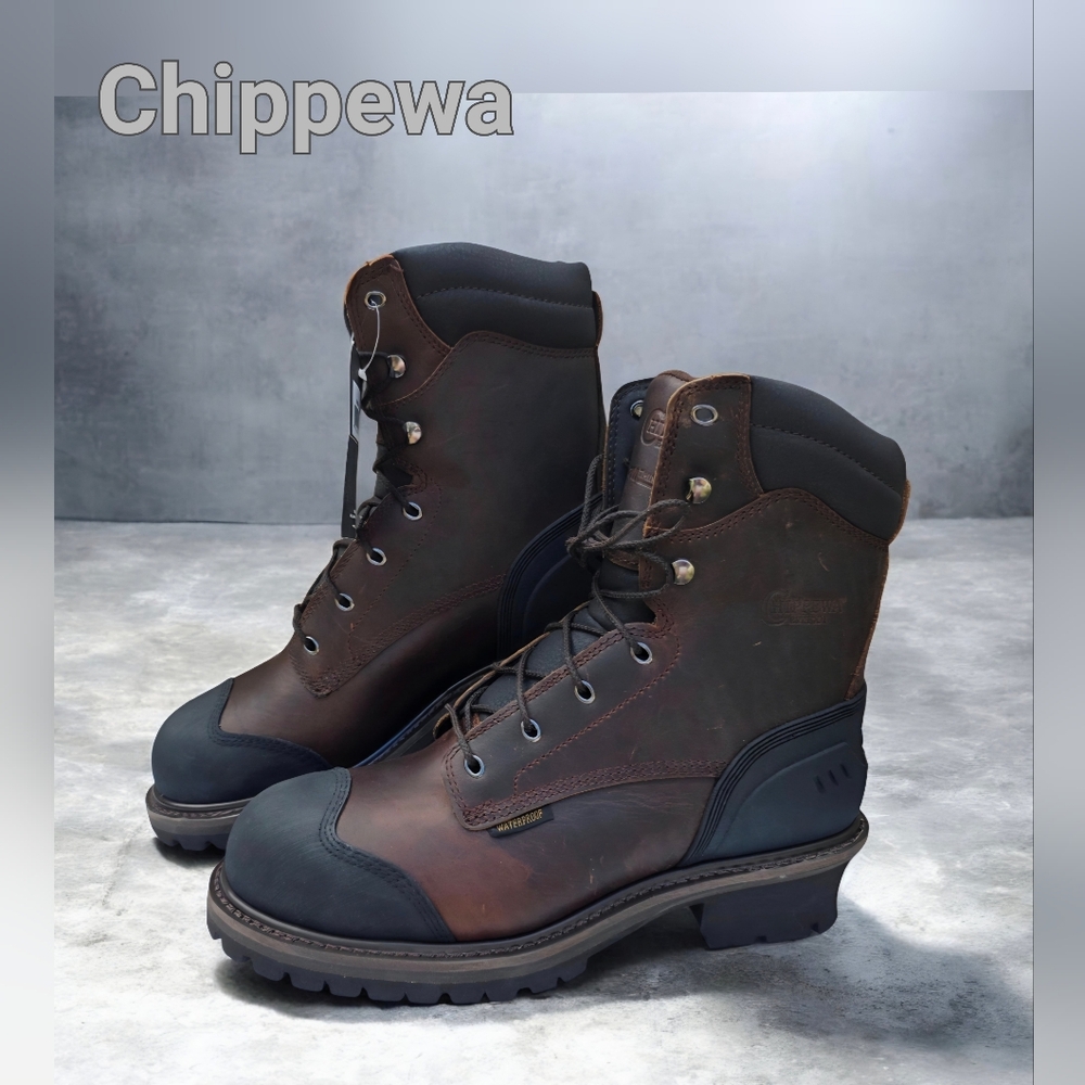 Chippewa Men's Aldarian Water Proof Dark Brown Leather Boots Size 11 NWT